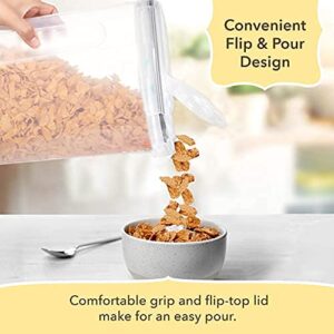 Simply Gourmet Cereal Containers Storage Set - 3 Airtight Dry Food Bins with Lids for Kitchen Pantry