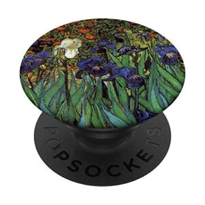 van gogh irises pop socket - van gogh art gift popsockets popgrip: swappable grip for phones & tablets
