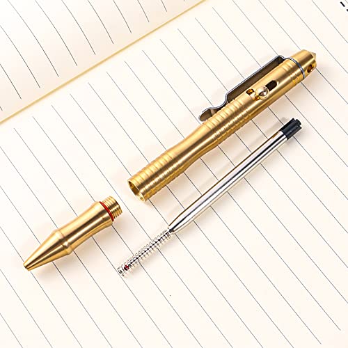 SMOOTHERPRO Solid Brass Bolt Action Pen Heavy Duty for Tremor Parkinson Arthritic Hands Business Office Signature EDC Pocket Carry (BB201)