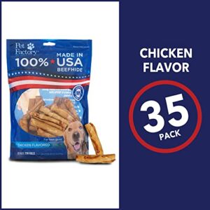 Pet Factory 100% Made in USA Beefhide 3-3.5" Mini Rolls Dog Chew Treats - Chicken Flavor, 35 Count/1 Pack