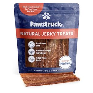 pawstruck joint health beef jerky dog treat chews, 4"-6", 25 pack - gourmet, fresh & savory jerky - naturally rich in glucosamine & chondroitin - promotes healthy joints & tissue growth