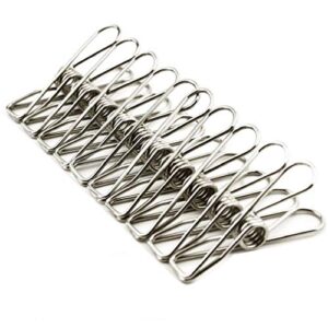 Clothes Pins 40 Pack Stainless Steel Clothesline Clips 2.2" ClothesPins Outdoor Indoor Laundry Drying Piece Clothesline Pins for Home and Office Fastener