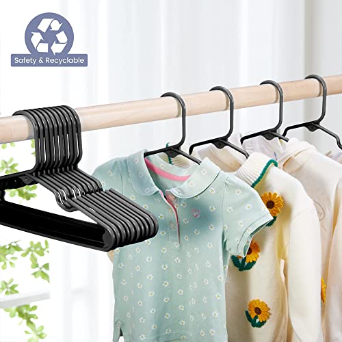 HOUSE DAY Kids Hangers 40 Pack, Premium Baby Hangers for Closet, Slim Plastic Hangers Cute Infant Hangers, Durable Kids Clothes Hanger Toddler Hangers, Childrens Hangers Baby Hangers for Nursery Black