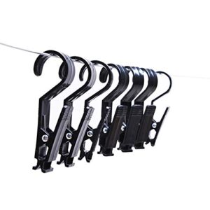 vpang super strong black plastic clever clips laundry hooks clothes pins hanging clips for home office workshop travel, pack of 10