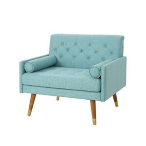 christopher knight home nour fabric mid-century modern club chair, blue, natural