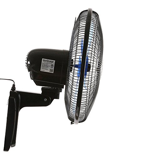 SD Life Wall Mounted Fan Oscillating 16 Inch 3 Speed Remote Control Indoor Outdoor Black