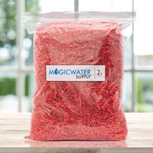 MagicWater Supply Crinkle Cut Paper Shred Filler (2 LB) for Gift Wrapping & Basket Filling - Red