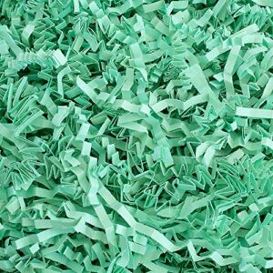 crinkle cut paper shred filler (2 lb) for gift wrapping & basket filling - mint | magicwater supply