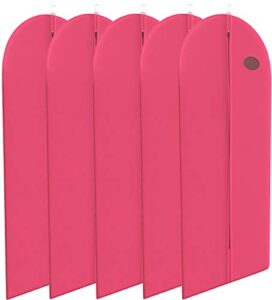 fuchsia dress and gown garment travel bags 5 pack - 54" x 24" - hanging window