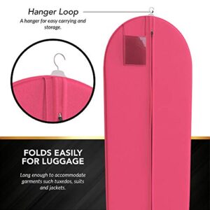 Fuchsia Dress and Gown Garment Travel Bags 5 Pack - 54" x 24" - Hanging Window