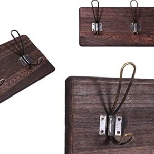 Comfify Rustic Wall Mounted Coat Rack with 3 Sturdy Hooks – Set of 2 – Vintage Entryway Wooden Coat Racks Rustic Rack for Coats, Bags, Towels and More – 35” x 6.10"- Rustic Brown