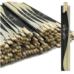 albino monkey 200 round separated disposable chopsticks | best for sushi | bamboo wooden chinese chop sticks - bamboo chopstick bulk - disposable utensils premium quality - (100 pairs)
