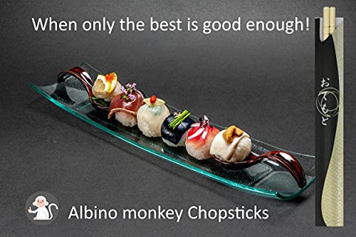 Albino Monkey 200 Round Separated Disposable Chopsticks | Best for Sushi | Bamboo Wooden Chinese Chop sticks - Bamboo Chopstick Bulk - Disposable Utensils Premium Quality - (100 Pairs)