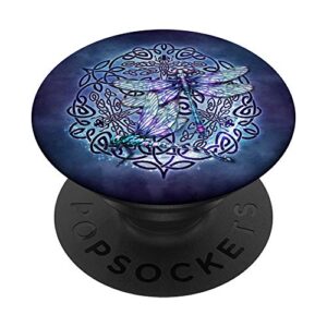 celtic knot dragonfly totem popsockets popgrip: swappable grip for phones & tablets