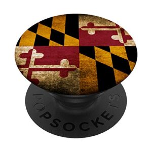 vintage maryland state flag distressed rustic design popsockets swappable popgrip