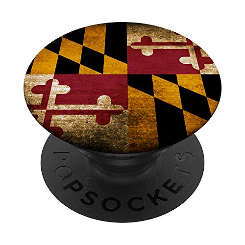 Vintage Maryland State Flag Distressed Rustic Design PopSockets Swappable PopGrip