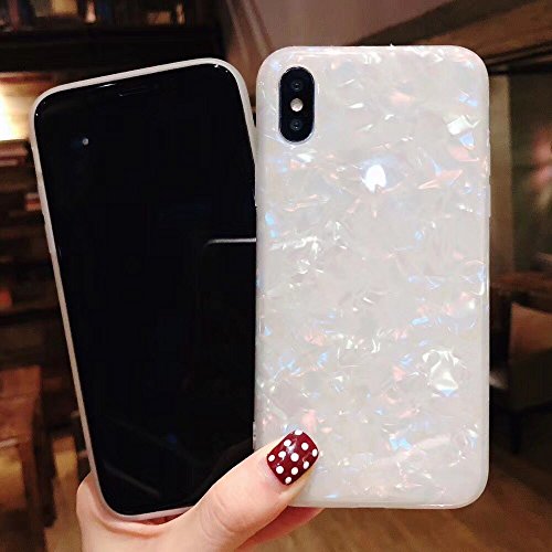 J.west iPhone X Case, Opal iPhone X Case Luxury Sparkle Bling Crystal Clear Soft TPU Silicone Back Cover for Girls Women for Apple 5.8" iPhone Xs (Colorful)