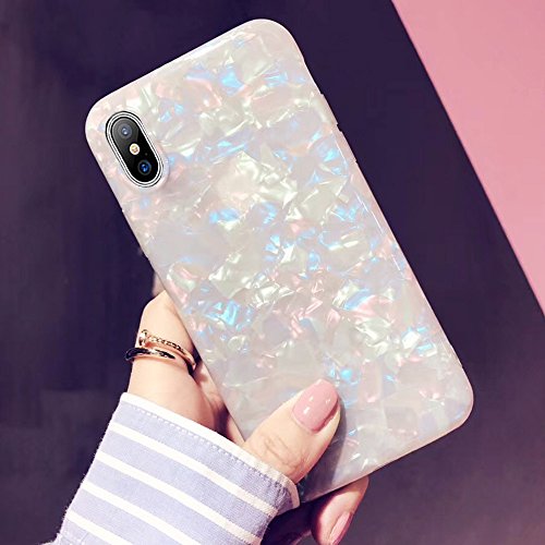J.west iPhone X Case, Opal iPhone X Case Luxury Sparkle Bling Crystal Clear Soft TPU Silicone Back Cover for Girls Women for Apple 5.8" iPhone Xs (Colorful)