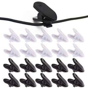 clips for earphone wire,360 degree rotate headphone mount cable clothing clip, use for fixing headphone wire,black & white (20pcs/pack)