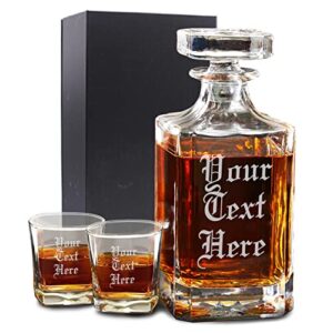 personalized glass whiskey decanter - engraved with your custom text