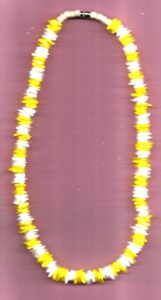 18" rose clam shell necklace- for teen ages color white and yellow