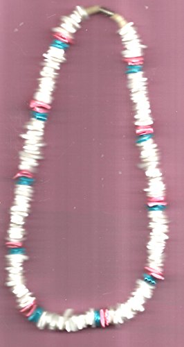 18" ROSE CLAM SHELL NECKLACE- FOR TEEN AGES COLOR WHITE, PINK AND TURQUOISE