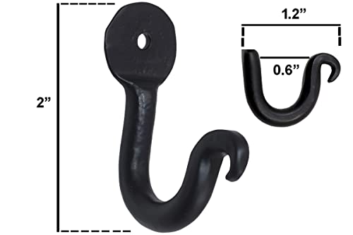 Pack of 20 Large Penny Single Robe Hook 2 Inch Iron Blacksmith Key Holder Towel, Handbags, Hat Hanging Perfect for Bathroom, Kitchen, Living Room by The Metal Magician