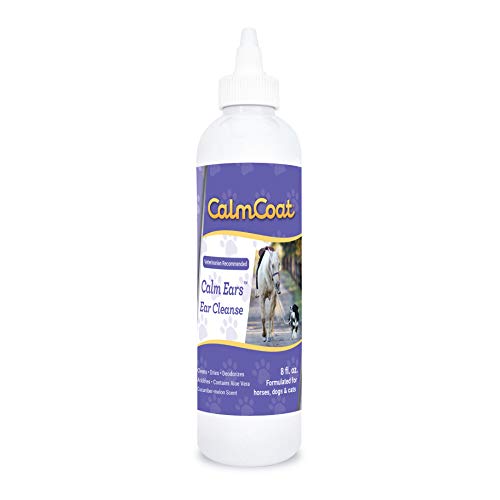 Calm Coat Ear Cleanse for Horses Dogs & Cats - Veterinarian Formulated Drops with Aloe Vera - Help Itchy Dirty Ears - 8 oz