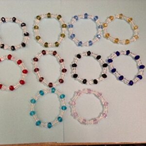 Crystal clear plastic beaded style bracelet 7"Adjustable each bracelets $6.99