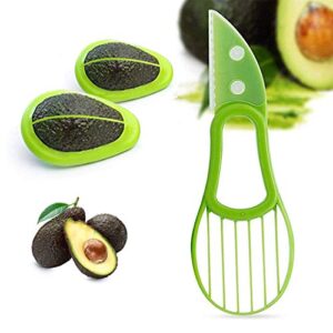 avocado saver and slicer 3 in 1 / avocado holder/keeper storage cover silicone food savers / avocado pitter/peeler/cutter/skinner and corer tools