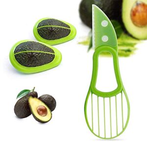 Avocado Saver And Slicer 3 In 1 / Avocado Holder/Keeper Storage Cover Silicone Food Savers / Avocado Pitter/Peeler/Cutter/Skinner And Corer Tools