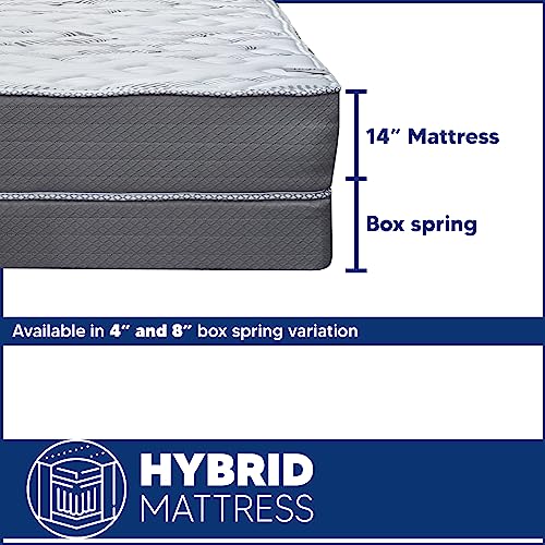 Greaton 14-Inch Firm Double sided Tight top Innerspring Mattress And 8" Metal Box Spring/Foundation Set,Queen