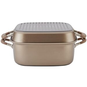 anolon advanced hard anodized nonstick grill pan / griddle and roaster - 11 inch, brown