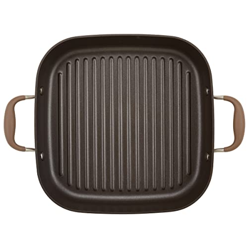 Anolon Advanced Hard Anodized Nonstick Grill Pan / Griddle and Roaster - 11 Inch, Brown