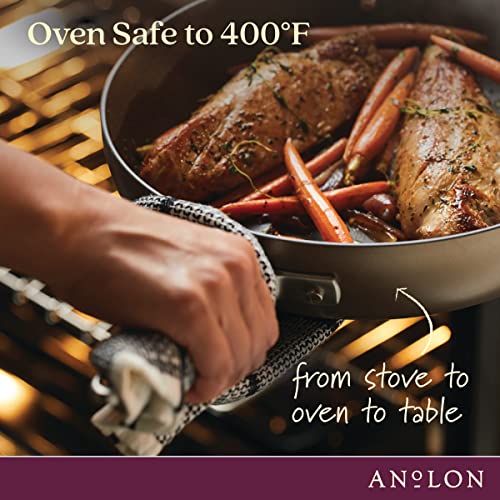 Anolon Advanced Hard Anodized Nonstick Grill Pan / Griddle and Roaster - 11 Inch, Brown