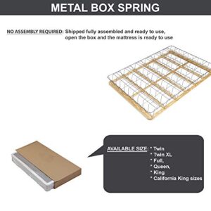 Greaton 4-Inch Fully Assembled Low Profile Metal Traditional Box Spring/Foundation for Mattress, Twin XL