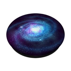 Outer Space Spinning Galaxy Nebula Blue and Purple PopSockets Swappable PopGrip