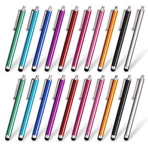 homedge stylus set of 20 pack, universal capacitive touch screen stylus compatible with ipad, iphone, samsung, kindle touch, compatible with all device with capacitive touch screen – 10 color