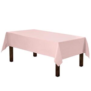 gee di moda rectangle tablecloth - 60 x 84 inch | pink rectangular table cloth in washable polyester | great for buffet table, parties, holiday dinner, wedding & baby shower