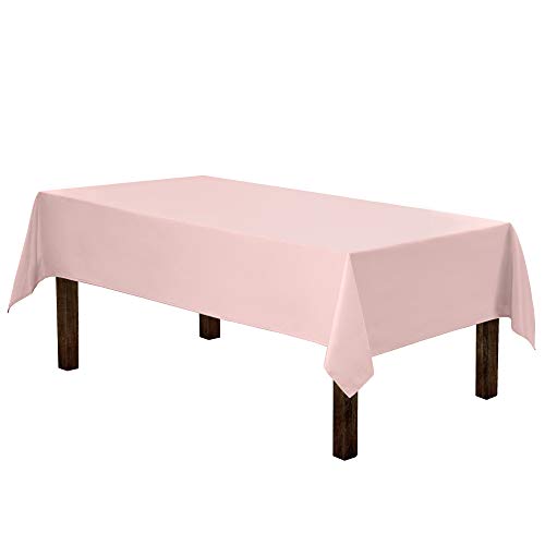 Gee Di Moda Rectangle Tablecloth - 60 x 84 Inch | Pink Rectangular Table Cloth in Washable Polyester | Great for Buffet Table, Parties, Holiday Dinner, Wedding & Baby Shower