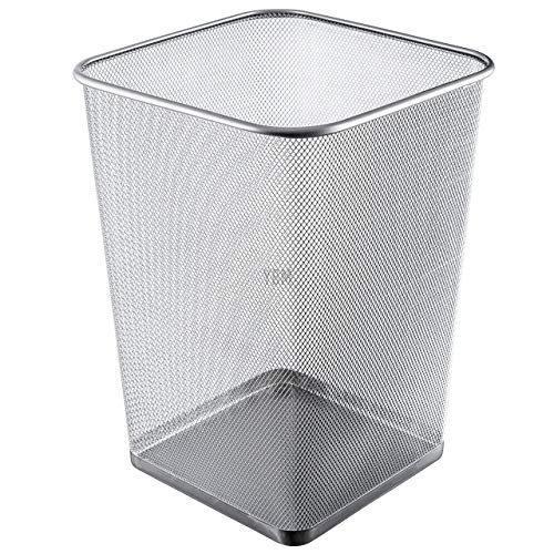 YBM HOME Mesh Wastebasket Trash Can for Home and Office Workspace, Metal Office Trash Can Square-Shaped, 5 Gallon