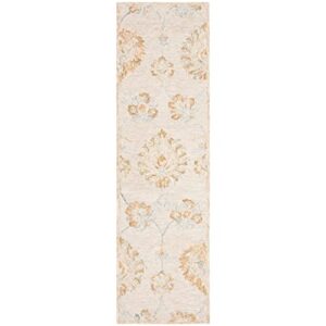 SAFAVIEH Blossom Collection 5' x 8' Beige / Sage BLM560B Handmade Premium Wool Area Rug