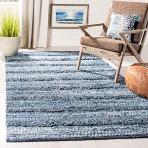 safavieh montauk collection area rug - 8' x 10', blue, handmade, ideal for high traffic areas in living room, bedroom (mtk417l)
