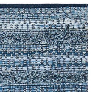 SAFAVIEH Montauk Collection Area Rug - 8' x 10', Blue, Handmade, Ideal for High Traffic Areas in Living Room, Bedroom (MTK417L)