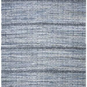 SAFAVIEH Montauk Collection Area Rug - 8' x 10', Blue, Handmade, Ideal for High Traffic Areas in Living Room, Bedroom (MTK417L)