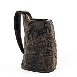 Mythrojan Viking Buffalo Horn Mug Tankard for Beer, Mead