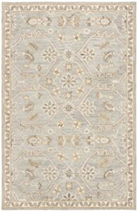 safavieh blossom collection 8' x 10' slate / beige blm701m handmade premium wool area rug