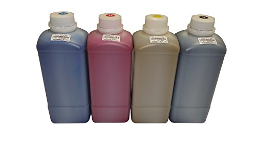 Eco Solvent Ink for Wide Format Sign Printers Using DX4 DX5 DX7 DX9 DX10 DX 11 XP600 TX800 Printhead, Mimaki, Roland, Mutoh (CMYK 4 Liter Set) , Will NOT Work with EcoTank or Small Desktop Printers