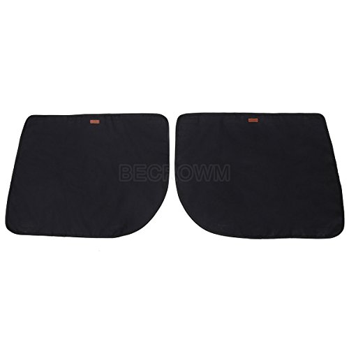 BECROWMUS 2 Packs Waterproof Pet Car Door Cover Anti Scratch Vehicle Door Protector, Guard for Car Doors Dogs Claws Travel Back Window Nails Scratching Covers -Two Steps to Install, Black