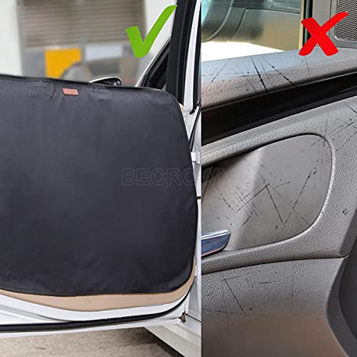 BECROWMUS 2 Packs Waterproof Pet Car Door Cover Anti Scratch Vehicle Door Protector, Guard for Car Doors Dogs Claws Travel Back Window Nails Scratching Covers -Two Steps to Install, Black